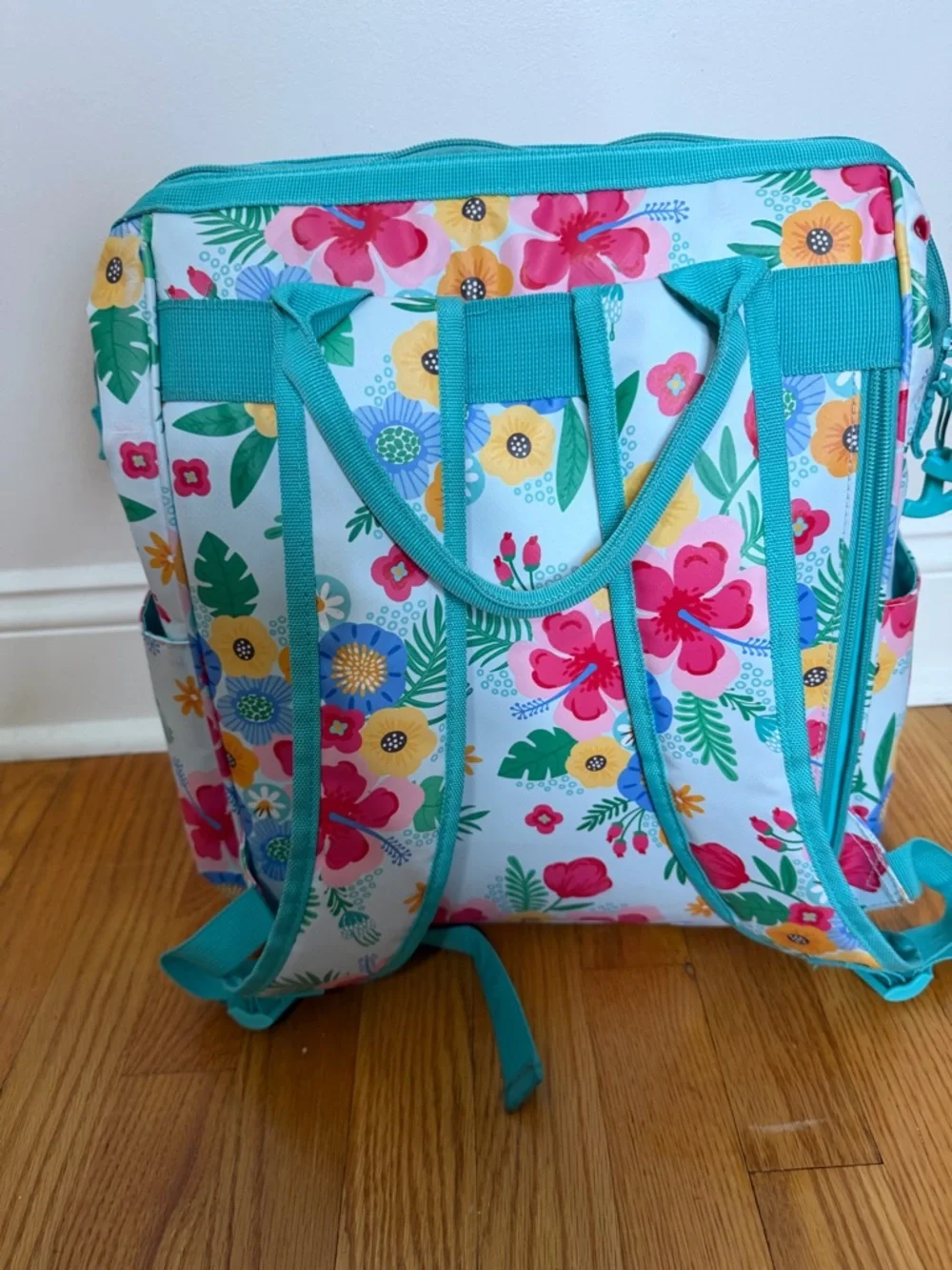 Swig Floral Baby Bag Tote in Teal & Multi